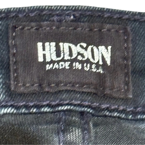HUDSON CHIMERA  Super Skinny Jeans front/back zippers SZ 26 BLACK WILD Mid Rise - Picture 9 of 9